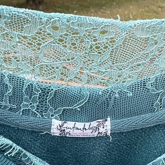 Free People Teal V-Neck Blouse - Picture 5 of 13